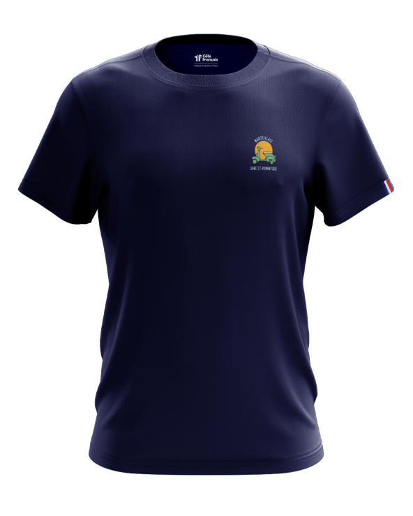 T-Shirt "Marseillais Libre & Romantique" - bleu marine