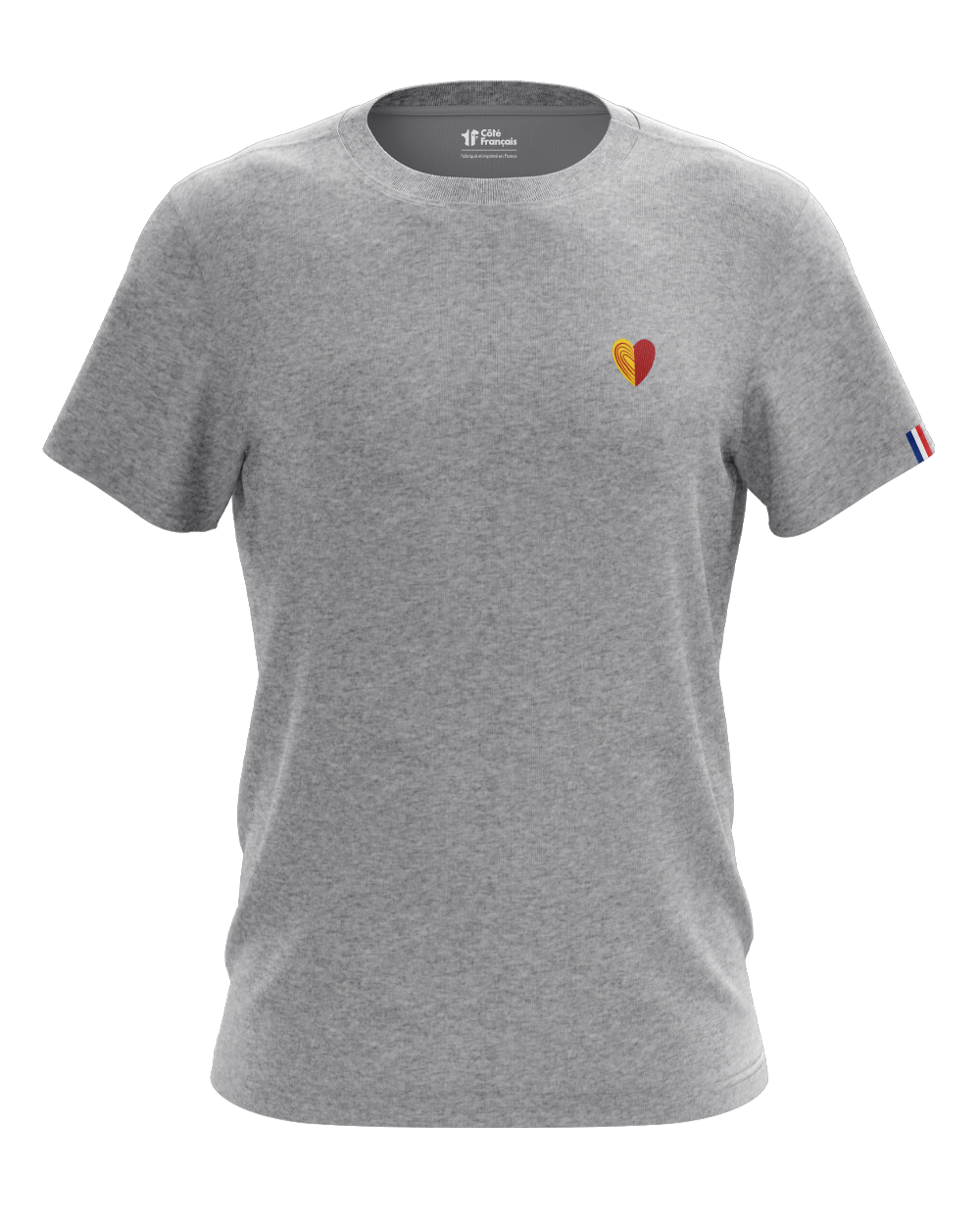 T-shirt coeur gris chiné