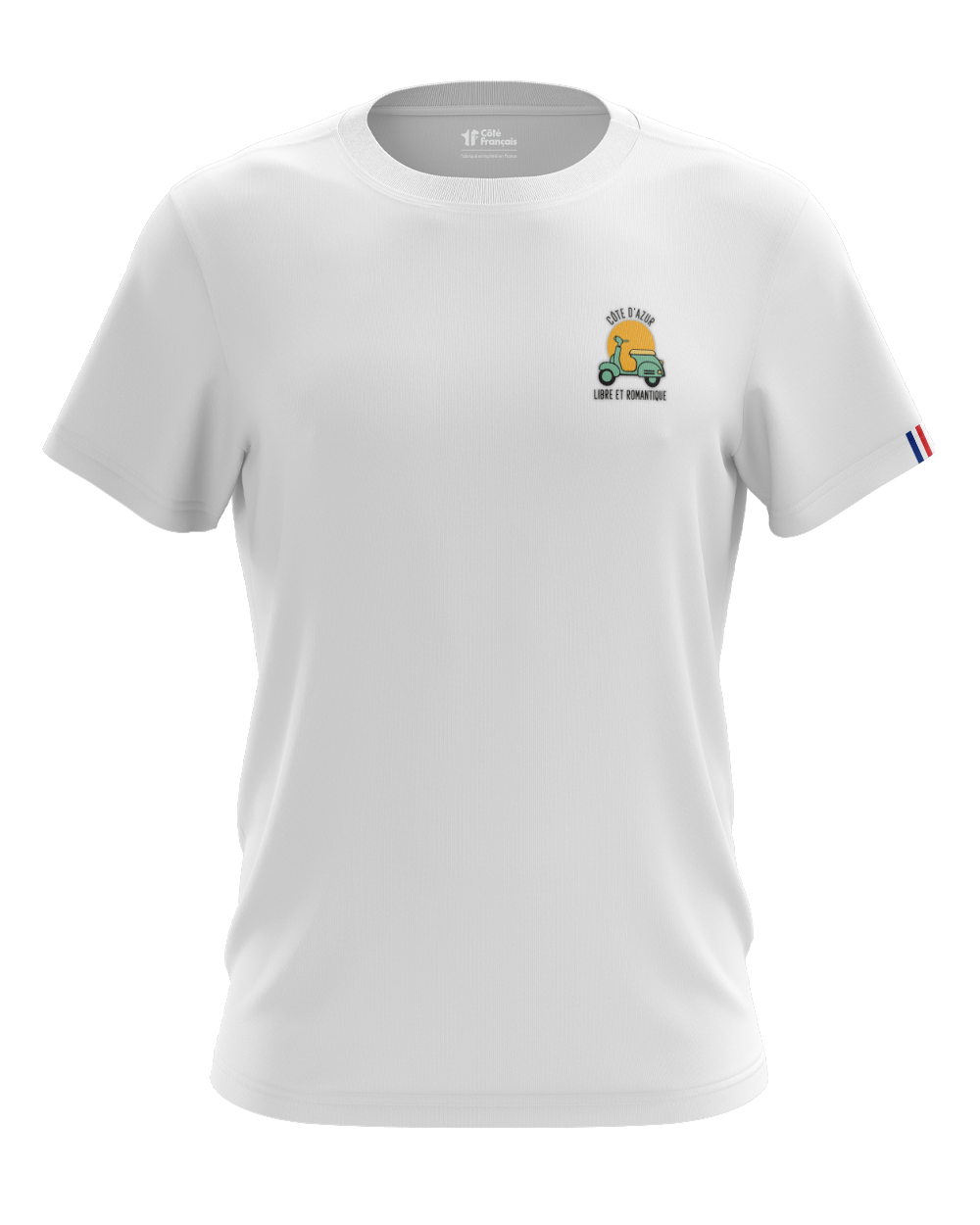 T-Shirt "Côte d'azur Libre et romantique" - blanc