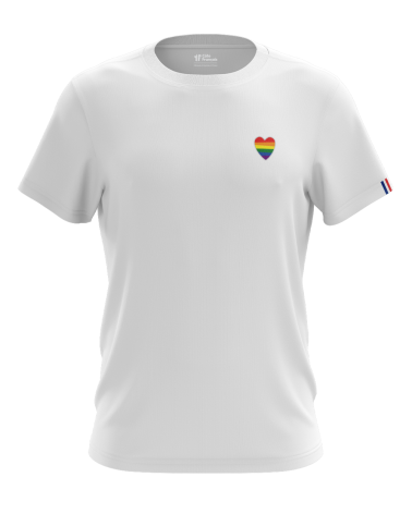 T-Shirt "Cœur arc en ciel" - blanc