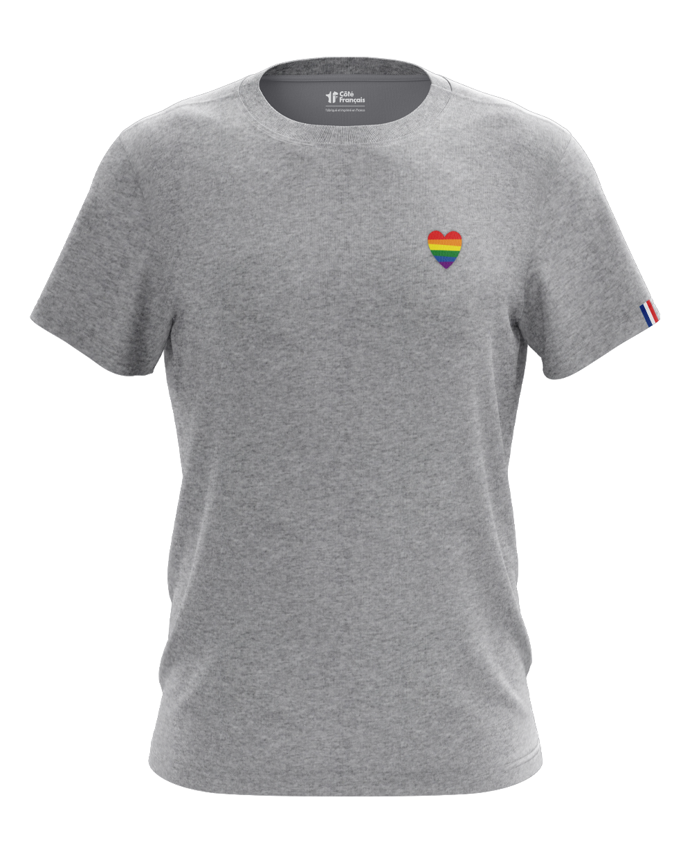 T-Shirt "Cœur arc en ciel" - gris chiné