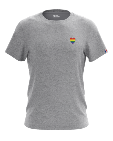 T-Shirt "Cœur arc en ciel" - gris chiné