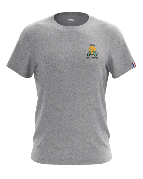 T-Shirt "Parisien Libre et romantique" - gris chiné