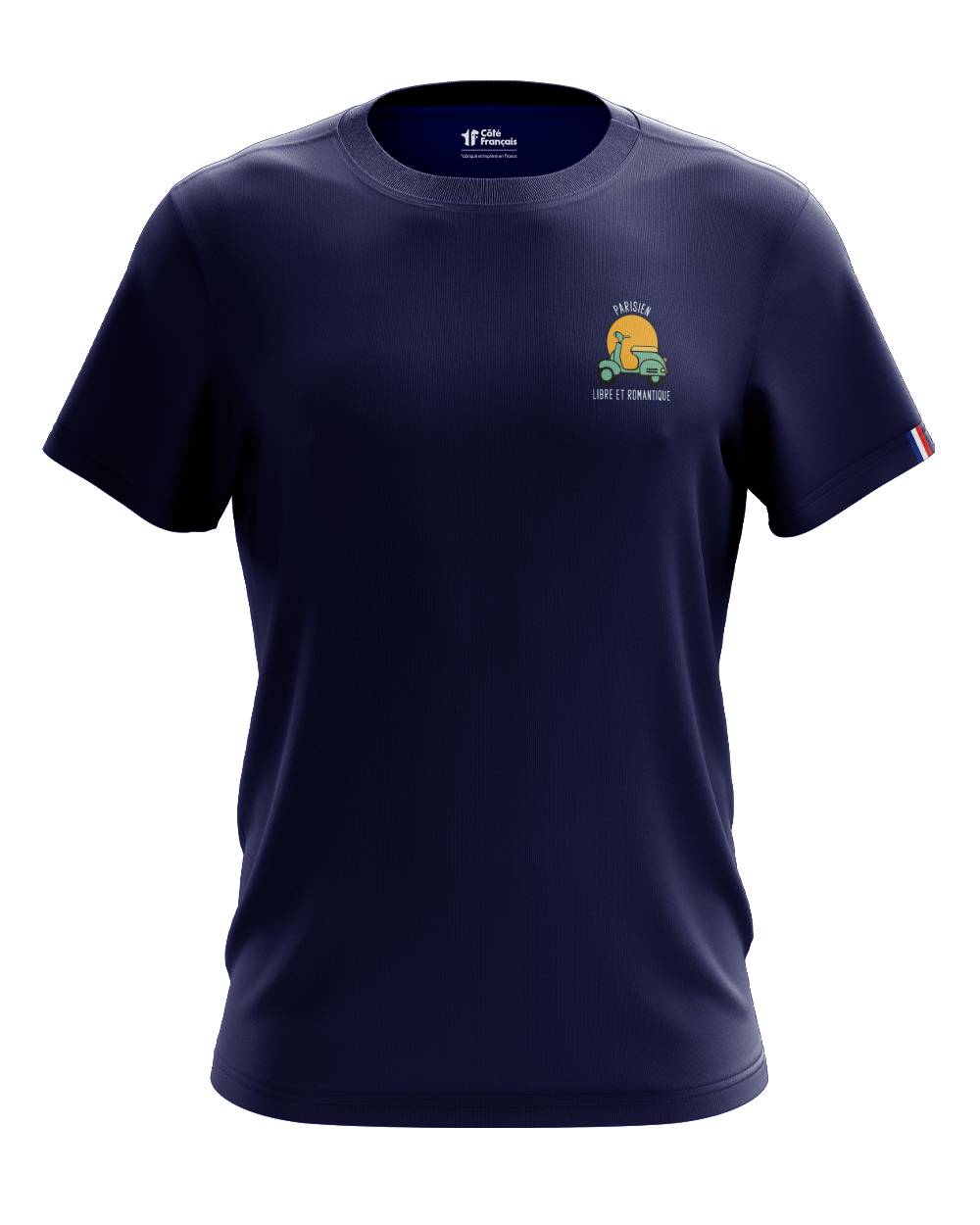 T-Shirt "Parisien Libre et romantique" - bleu marine