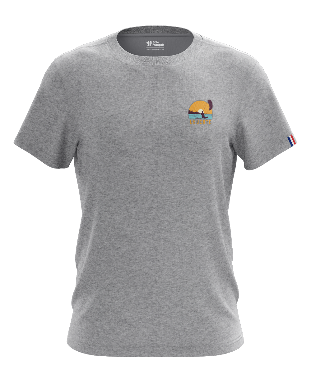 T-Shirt "Leucate Kite Surf" - gris chiné